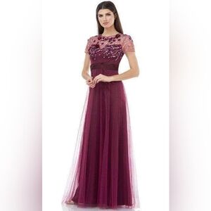 NWT Size 16 JS Collection Plum Burgundy A Line Gown